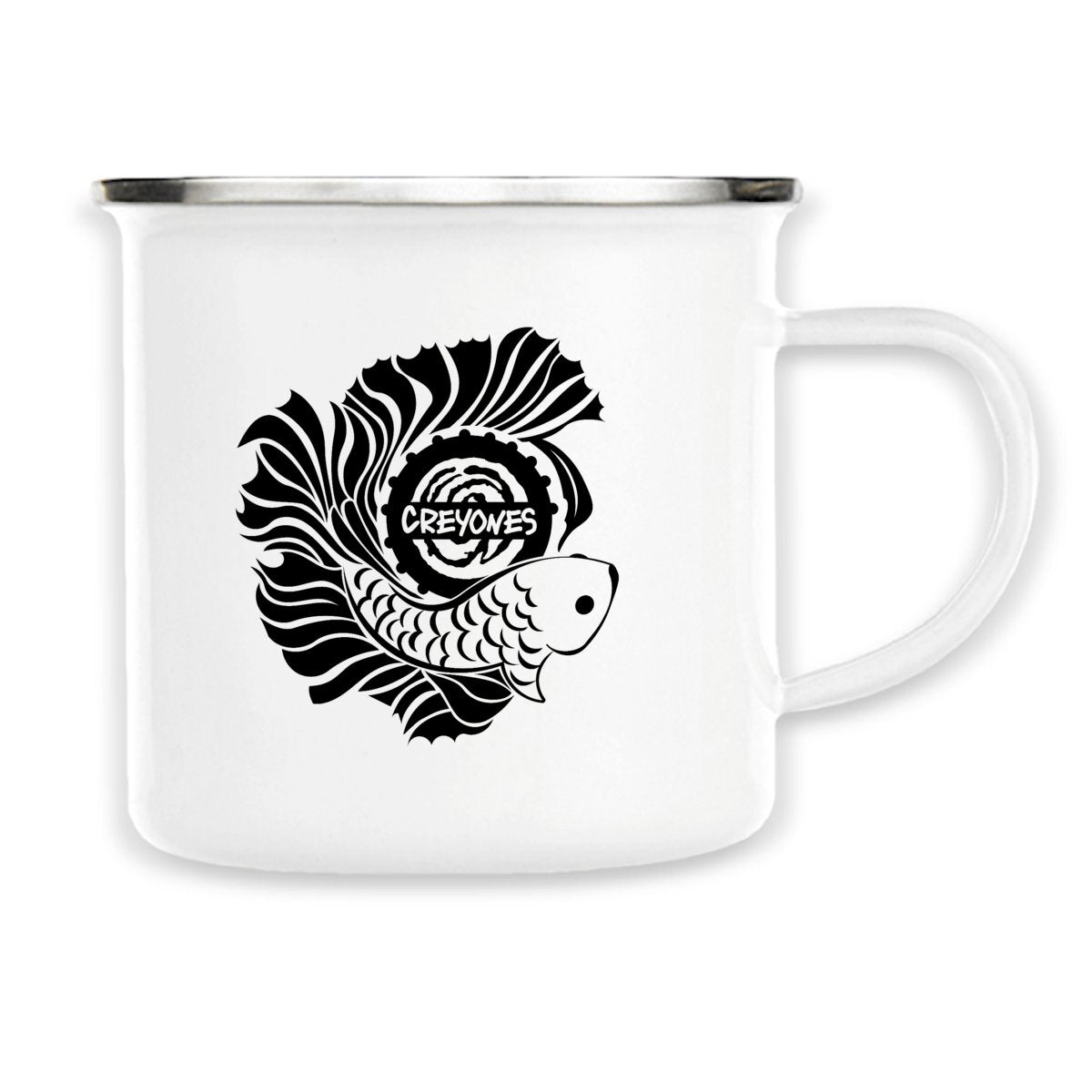 Enamel mug - fish by Creyones, premium