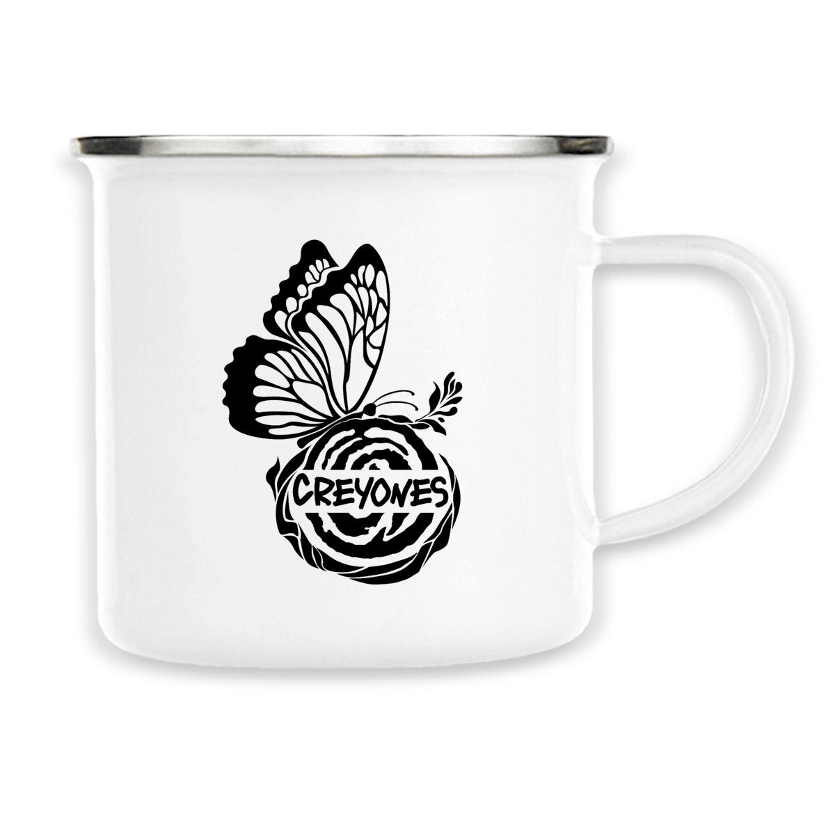 Enamel mug - butterfly by Creyones, premium
