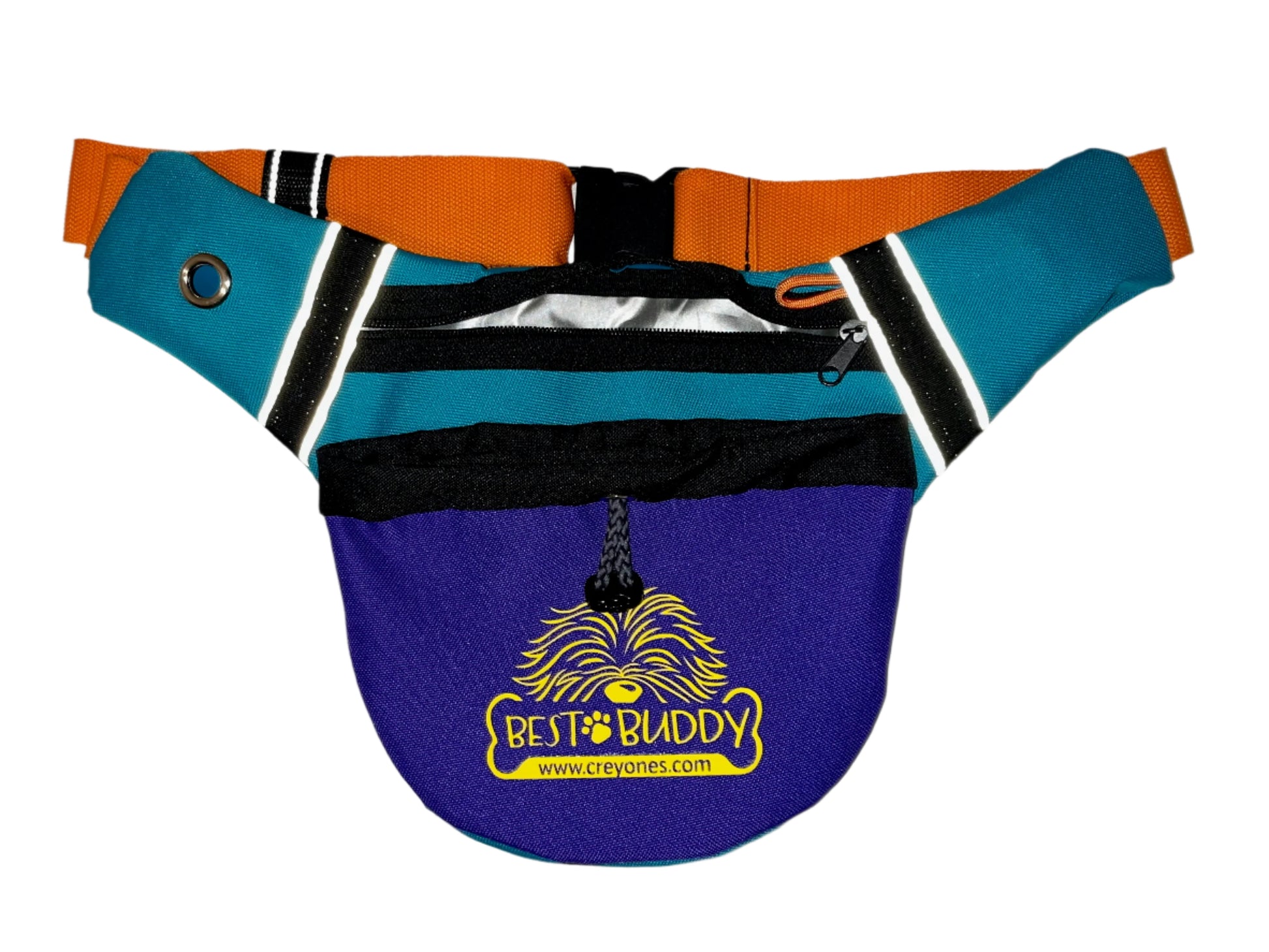 Best Buddy pouch - Turquoise/Purple by Creyones, Dog Pouches