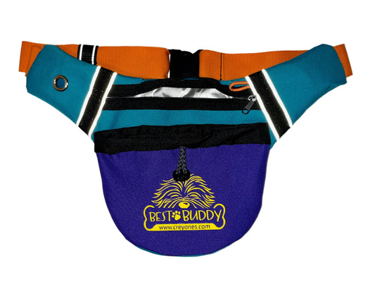 Best Buddy pouch - Turquoise/Purple by Creyones, Dog Pouches