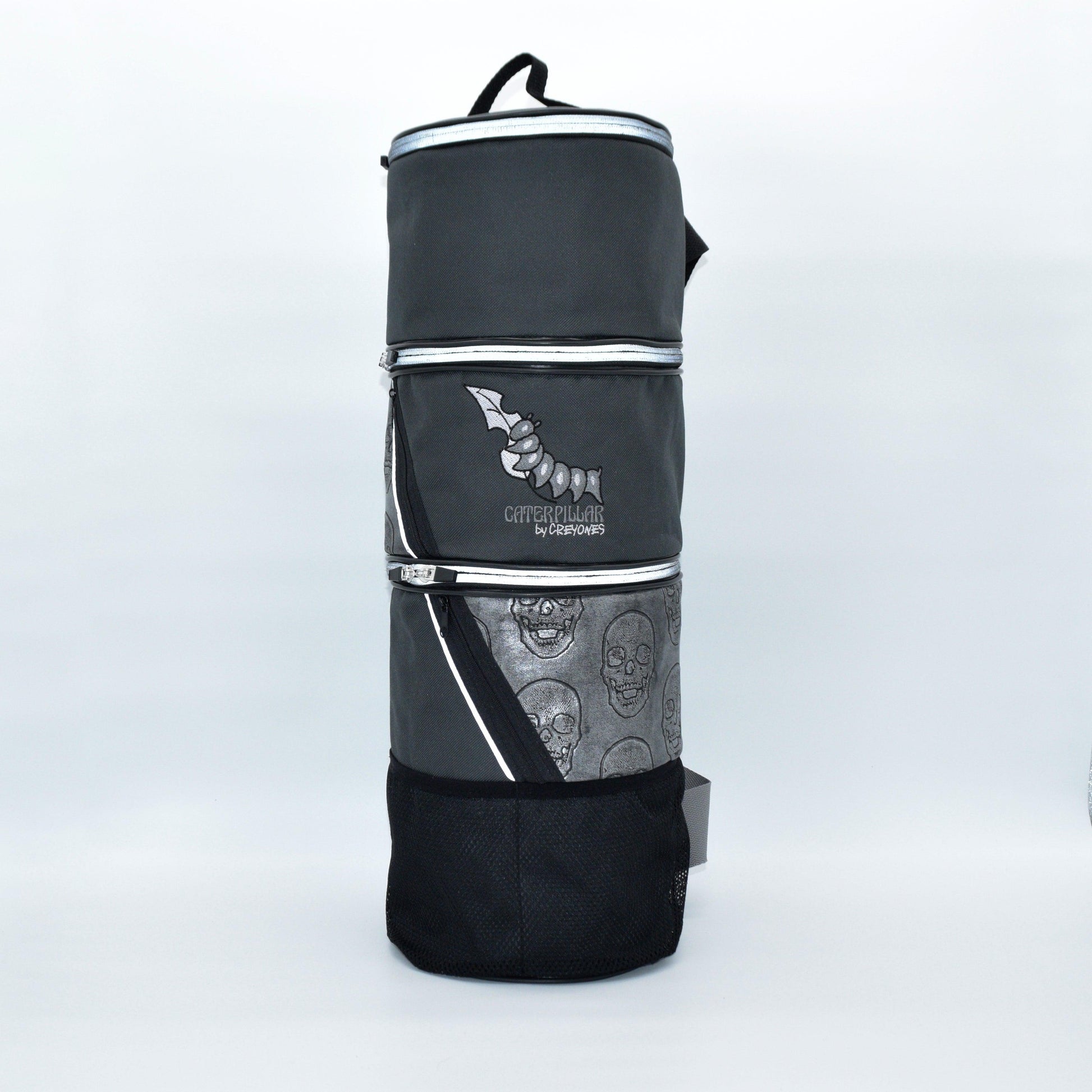 Caterpillar backpack - Skulls (Silver) by Creyones, Backpack