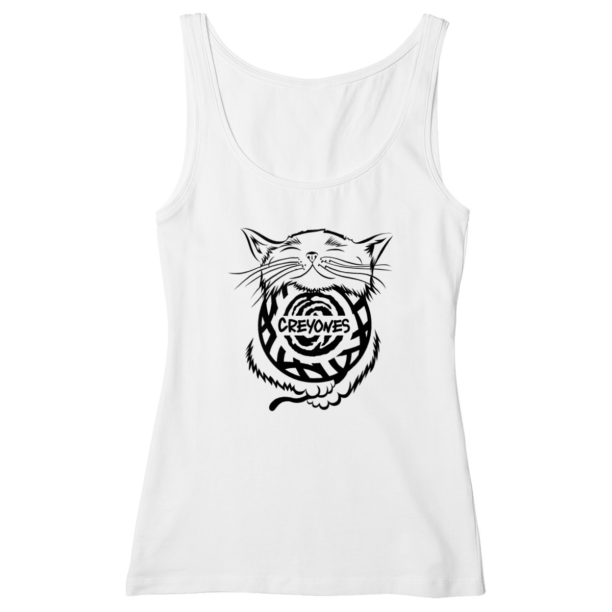 Women's slim fit Tank Top - cat by Creyones, premium